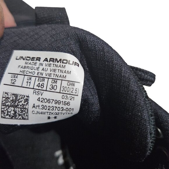 Under Armour Charged Commit 3 Mens Training Shoes Size 12 Black/White Lightweigh - Picture 5 of 7